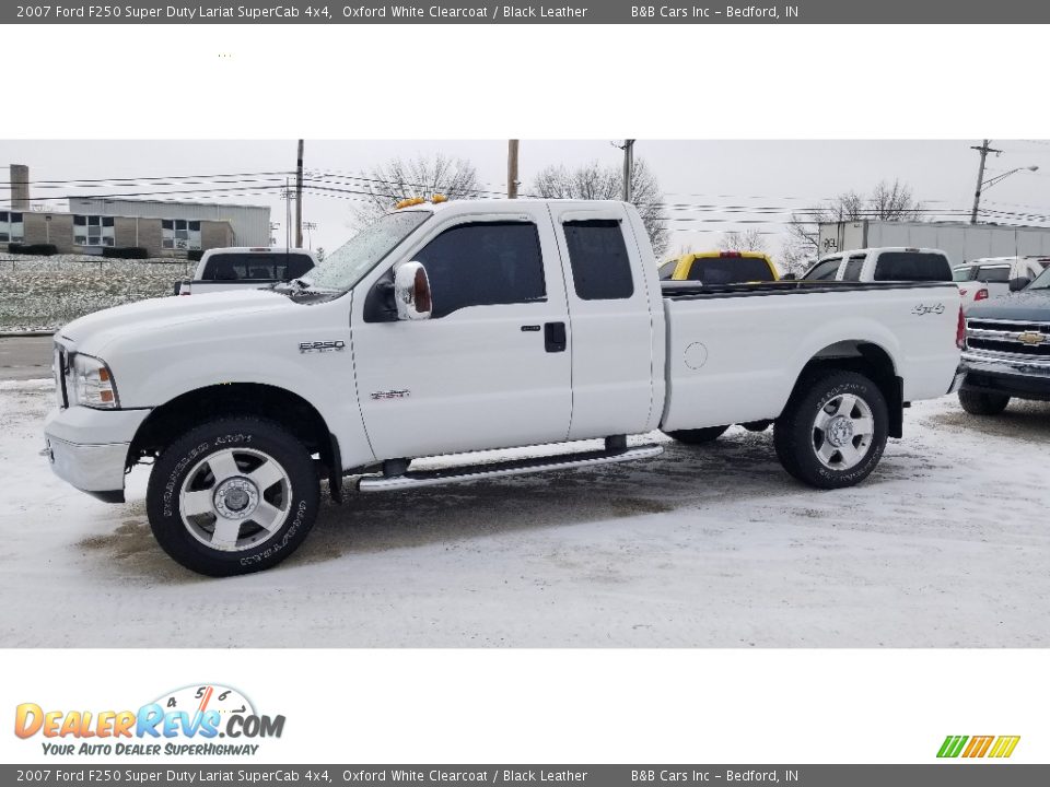 2007 Ford F250 Super Duty Lariat SuperCab 4x4 Oxford White Clearcoat / Black Leather Photo #2