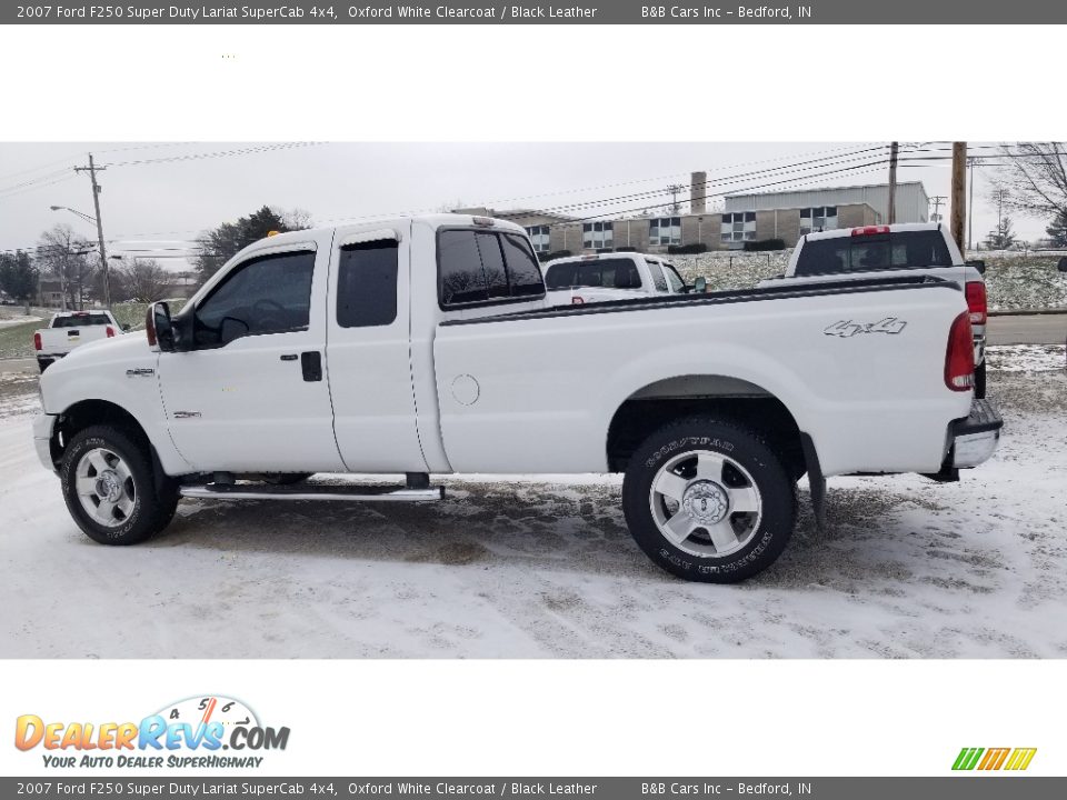 2007 Ford F250 Super Duty Lariat SuperCab 4x4 Oxford White Clearcoat / Black Leather Photo #4