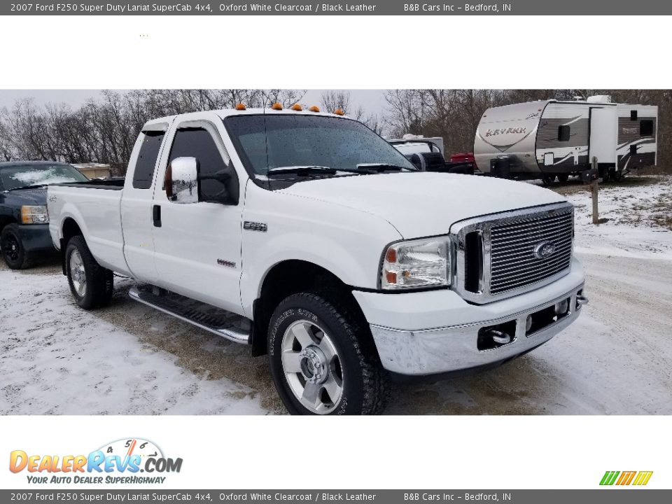 2007 Ford F250 Super Duty Lariat SuperCab 4x4 Oxford White Clearcoat / Black Leather Photo #9