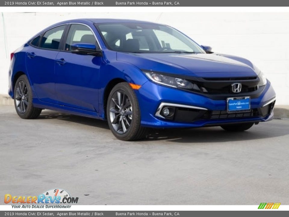 2019 Honda Civic EX Sedan Agean Blue Metallic / Black Photo #1