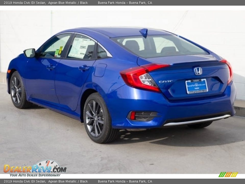 2019 Honda Civic EX Sedan Agean Blue Metallic / Black Photo #2