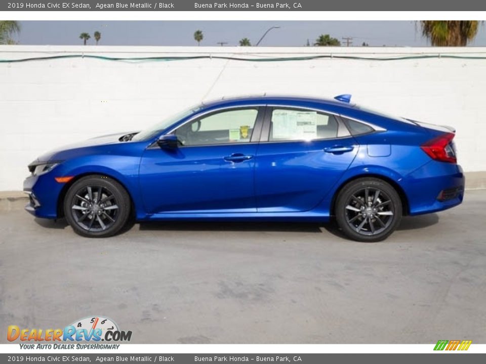 2019 Honda Civic EX Sedan Agean Blue Metallic / Black Photo #4
