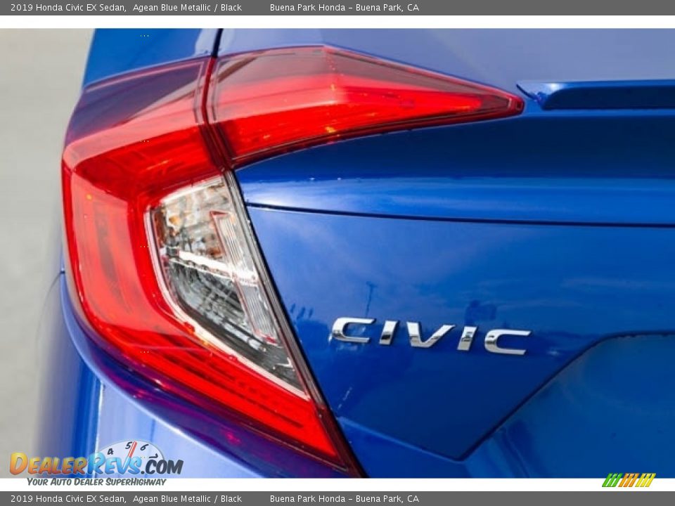 2019 Honda Civic EX Sedan Agean Blue Metallic / Black Photo #6