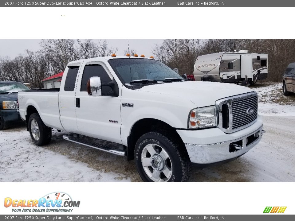 2007 Ford F250 Super Duty Lariat SuperCab 4x4 Oxford White Clearcoat / Black Leather Photo #21
