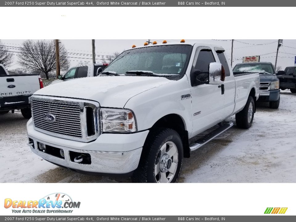 2007 Ford F250 Super Duty Lariat SuperCab 4x4 Oxford White Clearcoat / Black Leather Photo #22