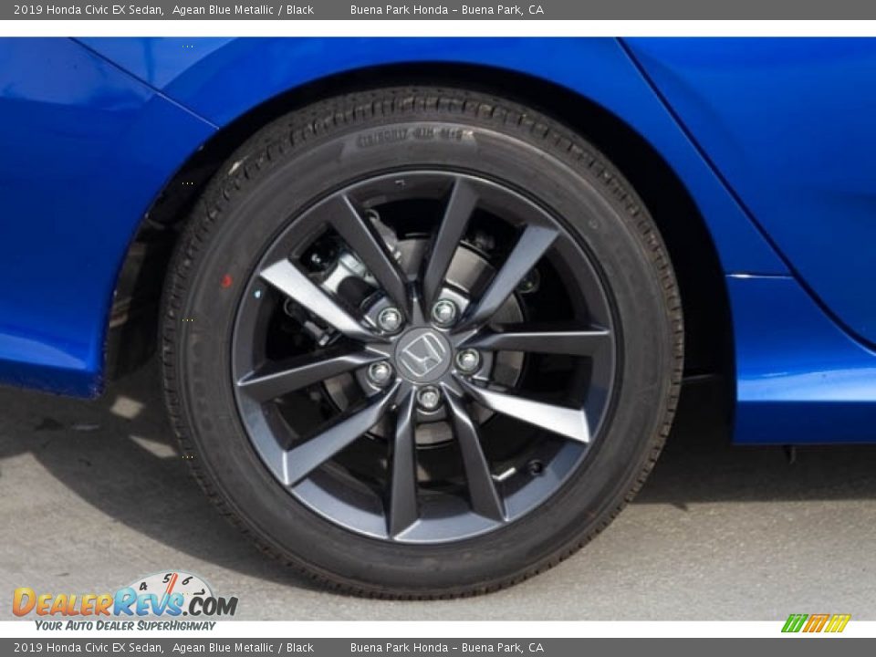 2019 Honda Civic EX Sedan Agean Blue Metallic / Black Photo #10