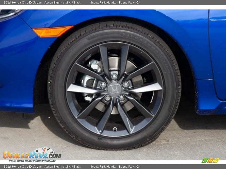 2019 Honda Civic EX Sedan Agean Blue Metallic / Black Photo #13