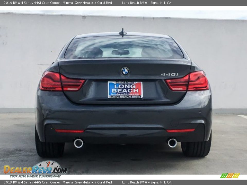 2019 BMW 4 Series 440i Gran Coupe Mineral Grey Metallic / Coral Red Photo #3