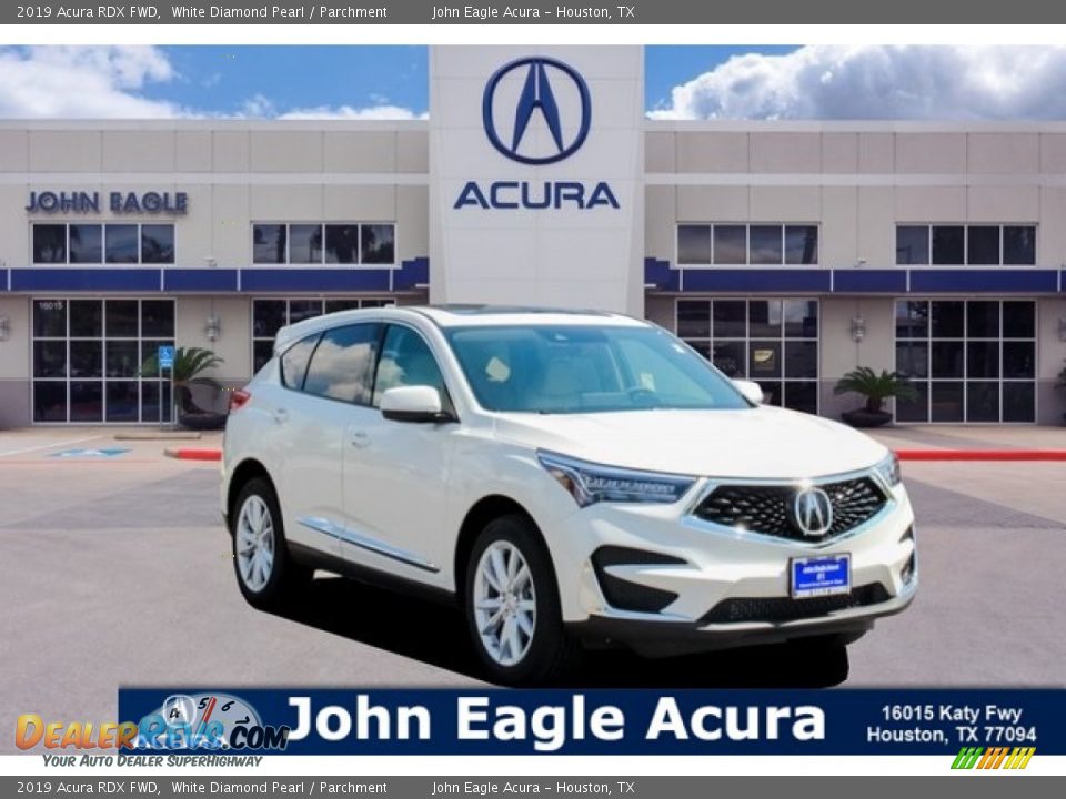 2019 Acura RDX FWD White Diamond Pearl / Parchment Photo #1