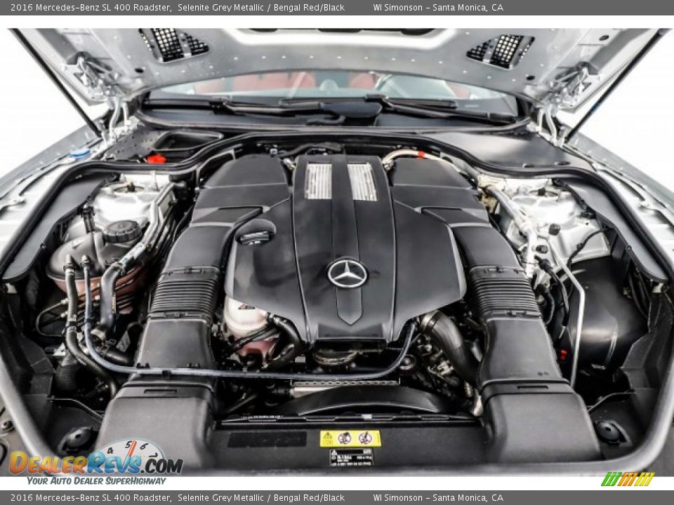 2016 Mercedes-Benz SL 400 Roadster Selenite Grey Metallic / Bengal Red/Black Photo #18