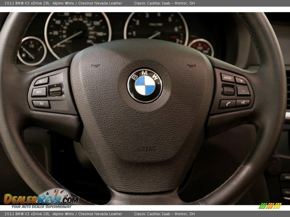 2011 BMW X3 xDrive 28i Alpine White / Chestnut Nevada Leather Photo #7