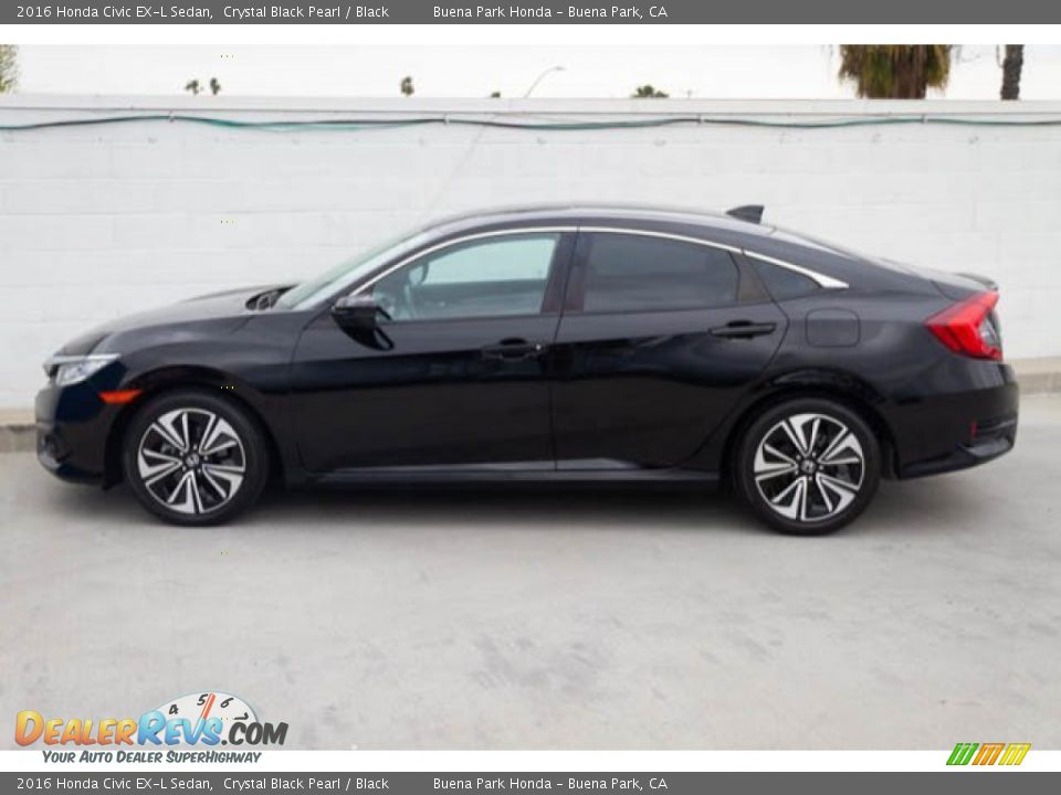 2016 Honda Civic EX-L Sedan Crystal Black Pearl / Black Photo #7