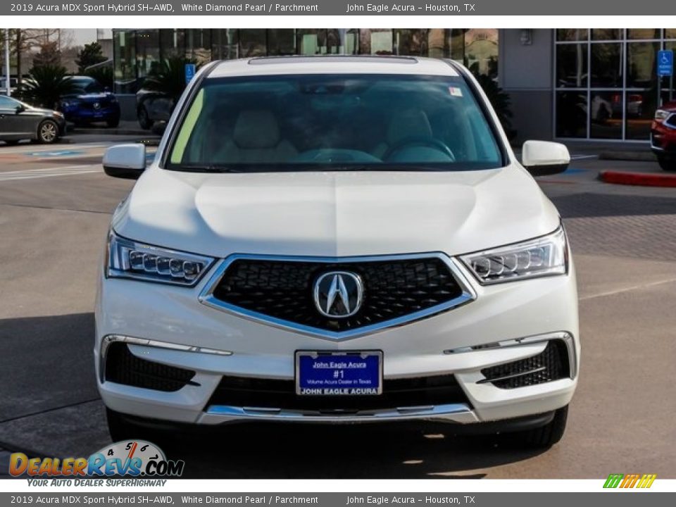 2019 Acura MDX Sport Hybrid SH-AWD White Diamond Pearl / Parchment Photo #2