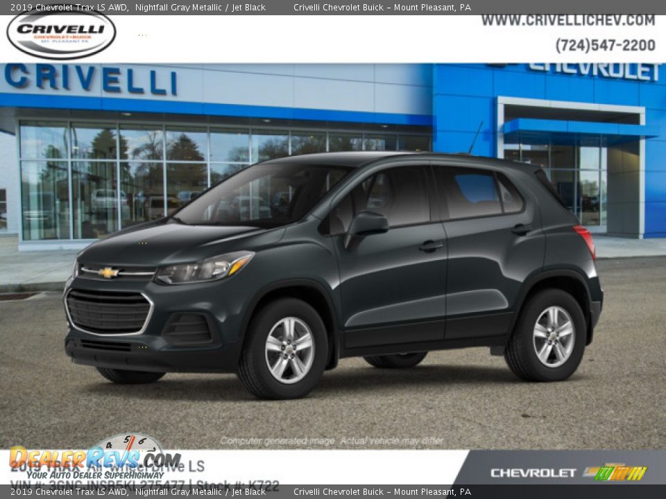 2019 Chevrolet Trax LS AWD Nightfall Gray Metallic / Jet Black Photo #2