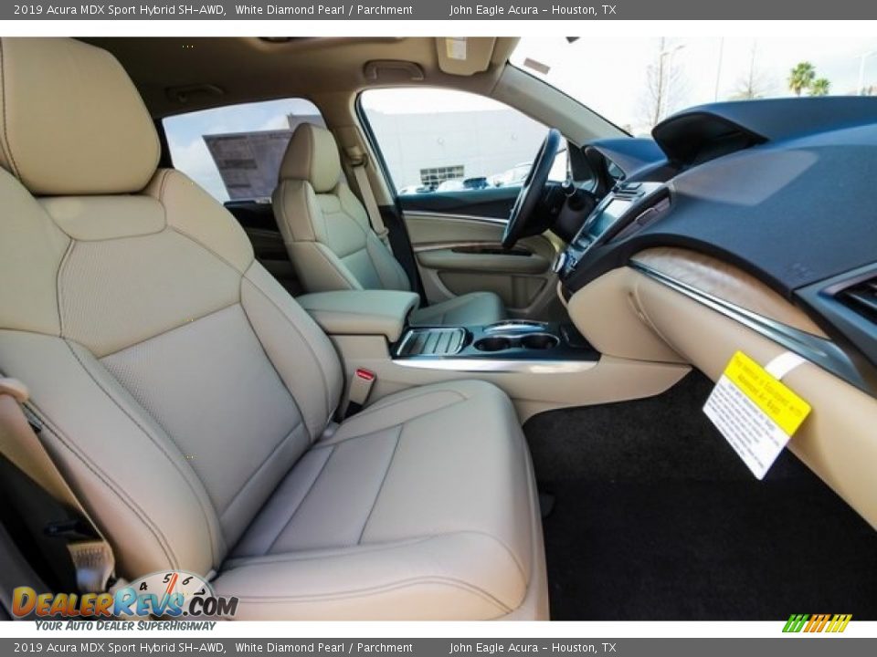 2019 Acura MDX Sport Hybrid SH-AWD White Diamond Pearl / Parchment Photo #24