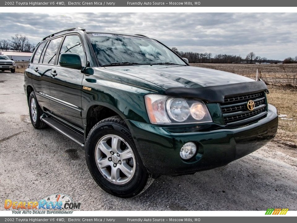 2002 Toyota Highlander V6 4WD Electric Green Mica / Ivory Photo #1