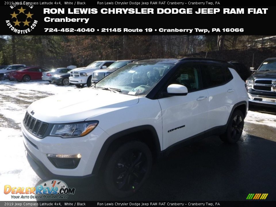2019 Jeep Compass Latitude 4x4 White / Black Photo #1