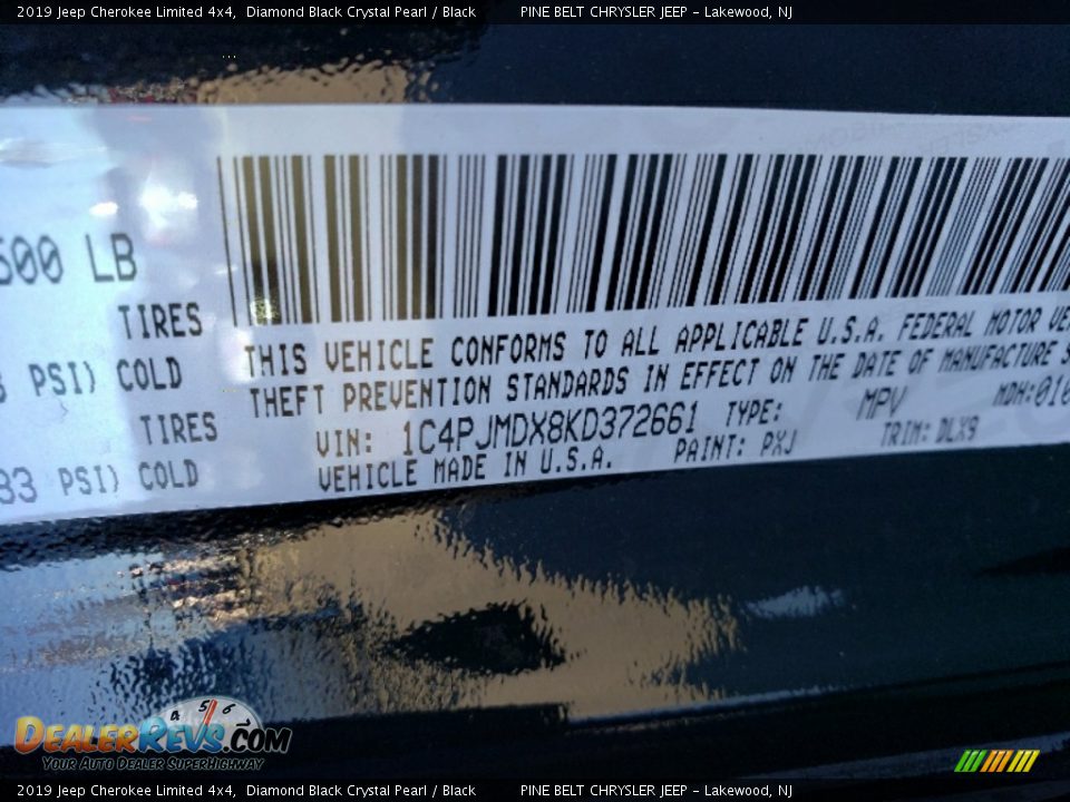 2019 Jeep Cherokee Limited 4x4 Diamond Black Crystal Pearl / Black Photo #9