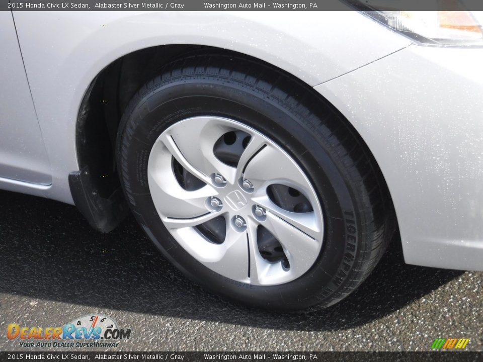 2015 Honda Civic LX Sedan Alabaster Silver Metallic / Gray Photo #3