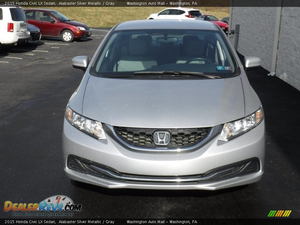 2015 Honda Civic LX Sedan Alabaster Silver Metallic / Gray Photo #4
