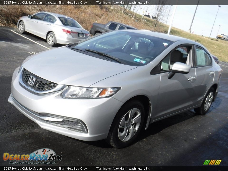 2015 Honda Civic LX Sedan Alabaster Silver Metallic / Gray Photo #5