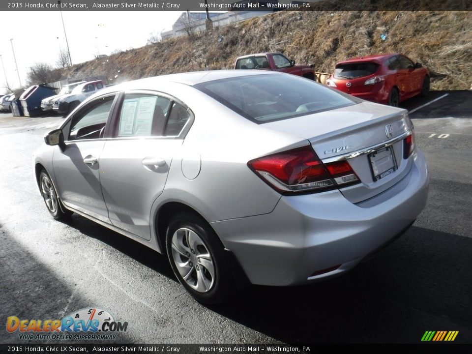 2015 Honda Civic LX Sedan Alabaster Silver Metallic / Gray Photo #6