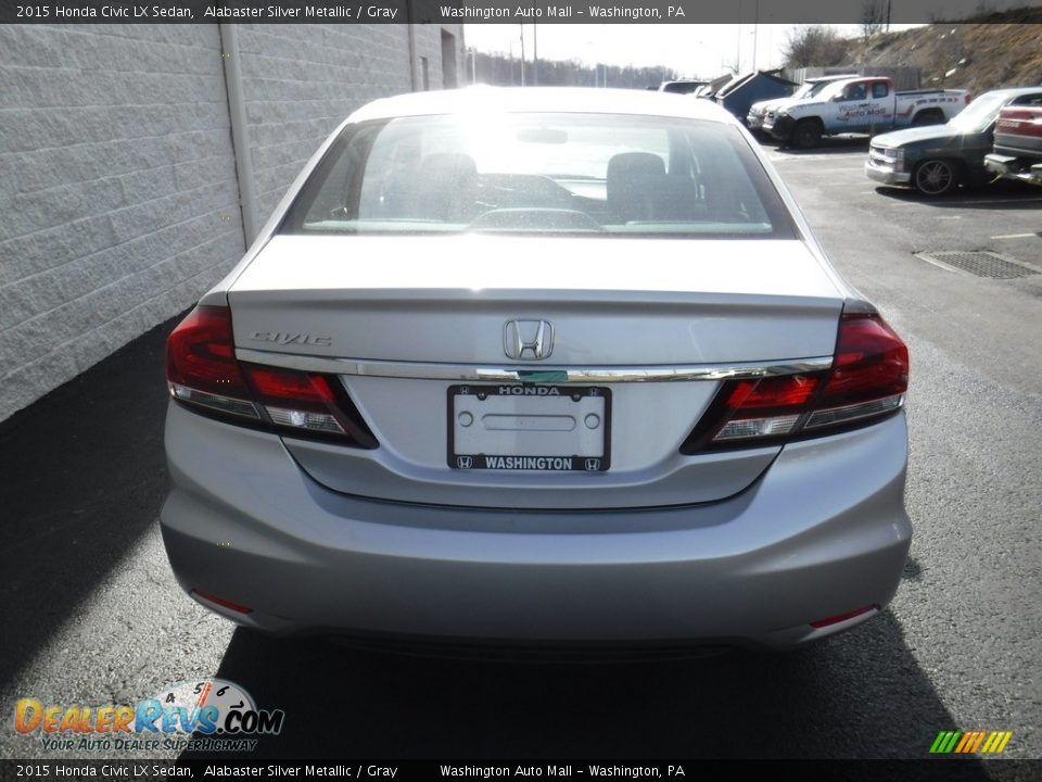 2015 Honda Civic LX Sedan Alabaster Silver Metallic / Gray Photo #7