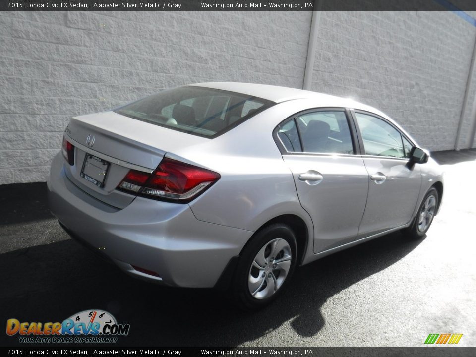 2015 Honda Civic LX Sedan Alabaster Silver Metallic / Gray Photo #8
