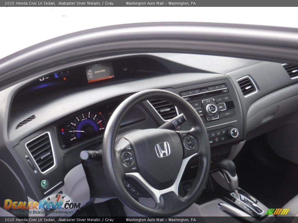 2015 Honda Civic LX Sedan Alabaster Silver Metallic / Gray Photo #9