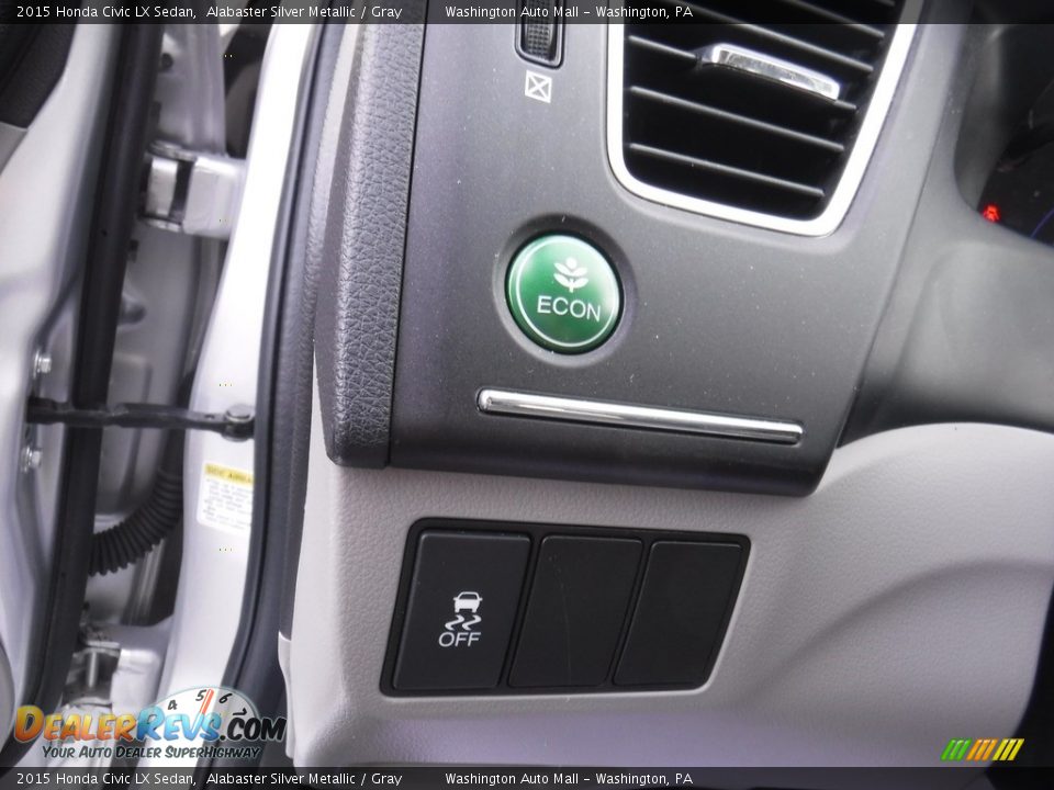 2015 Honda Civic LX Sedan Alabaster Silver Metallic / Gray Photo #10