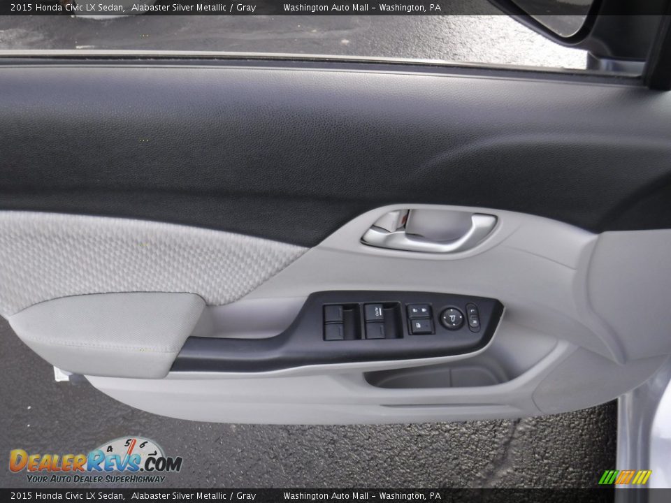 2015 Honda Civic LX Sedan Alabaster Silver Metallic / Gray Photo #11