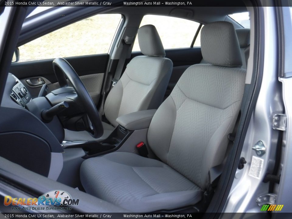 2015 Honda Civic LX Sedan Alabaster Silver Metallic / Gray Photo #12