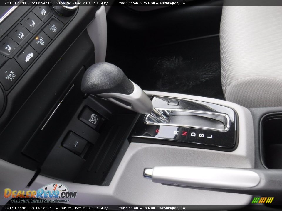 2015 Honda Civic LX Sedan Alabaster Silver Metallic / Gray Photo #14