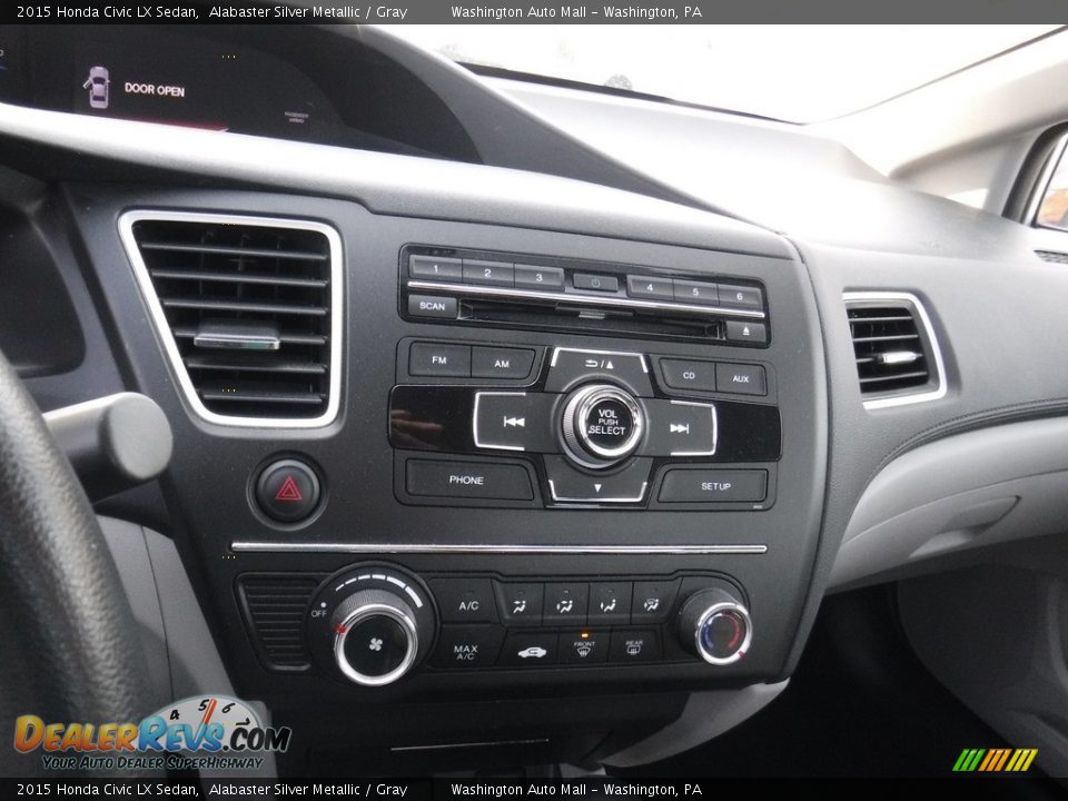 2015 Honda Civic LX Sedan Alabaster Silver Metallic / Gray Photo #15