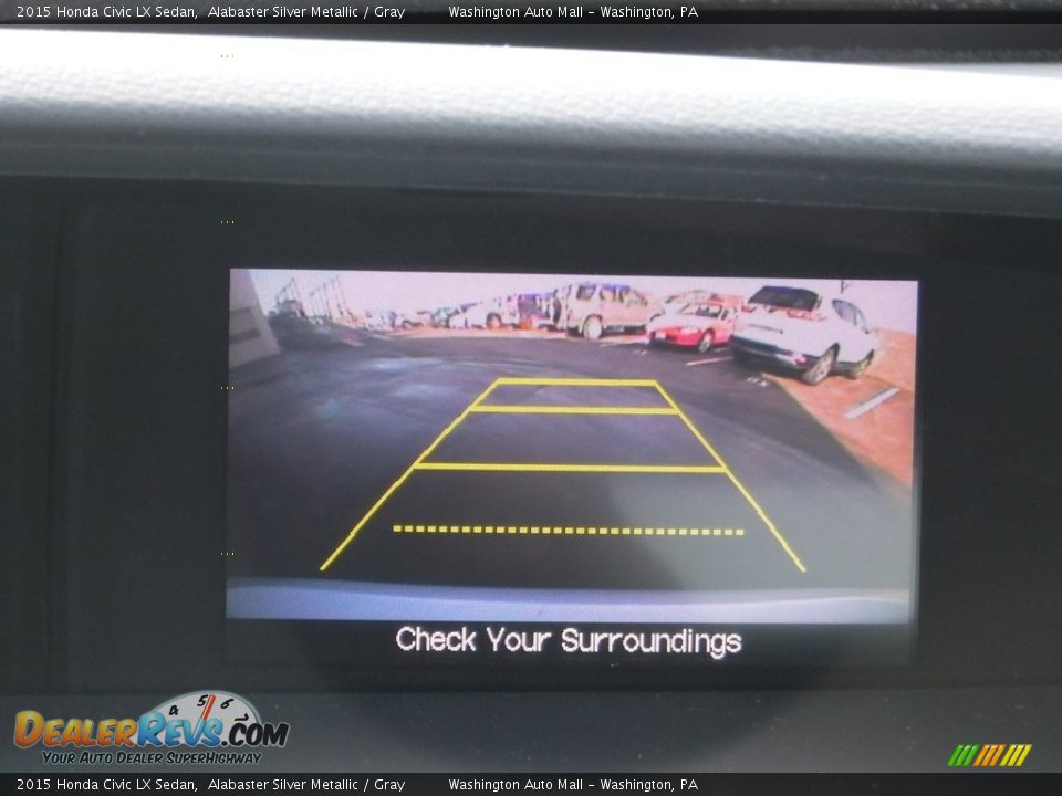 2015 Honda Civic LX Sedan Alabaster Silver Metallic / Gray Photo #16