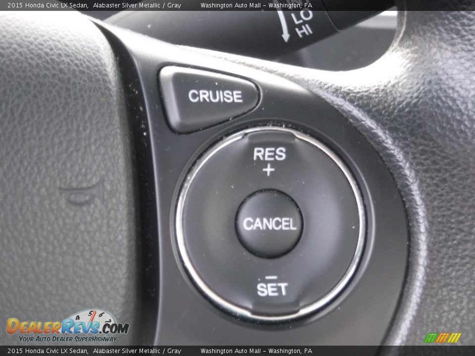 2015 Honda Civic LX Sedan Alabaster Silver Metallic / Gray Photo #18