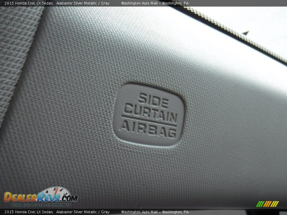 2015 Honda Civic LX Sedan Alabaster Silver Metallic / Gray Photo #19