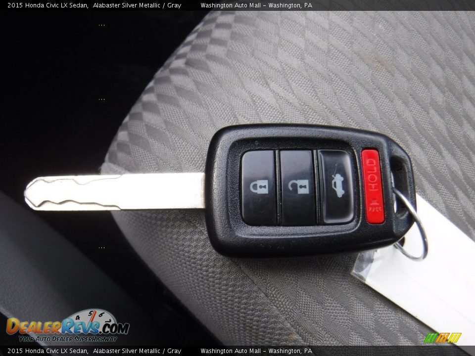 2015 Honda Civic LX Sedan Alabaster Silver Metallic / Gray Photo #23