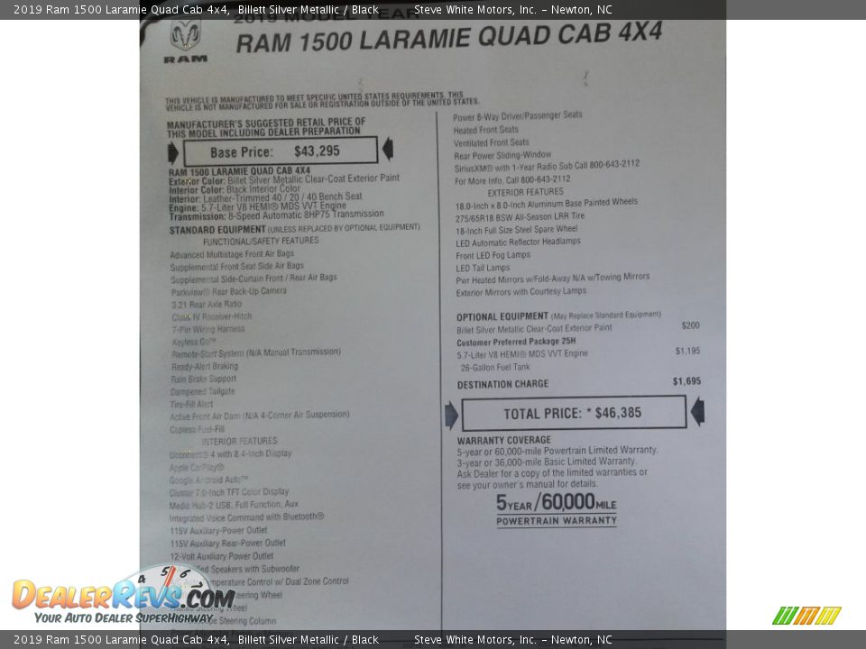 2019 Ram 1500 Laramie Quad Cab 4x4 Billett Silver Metallic / Black Photo #36