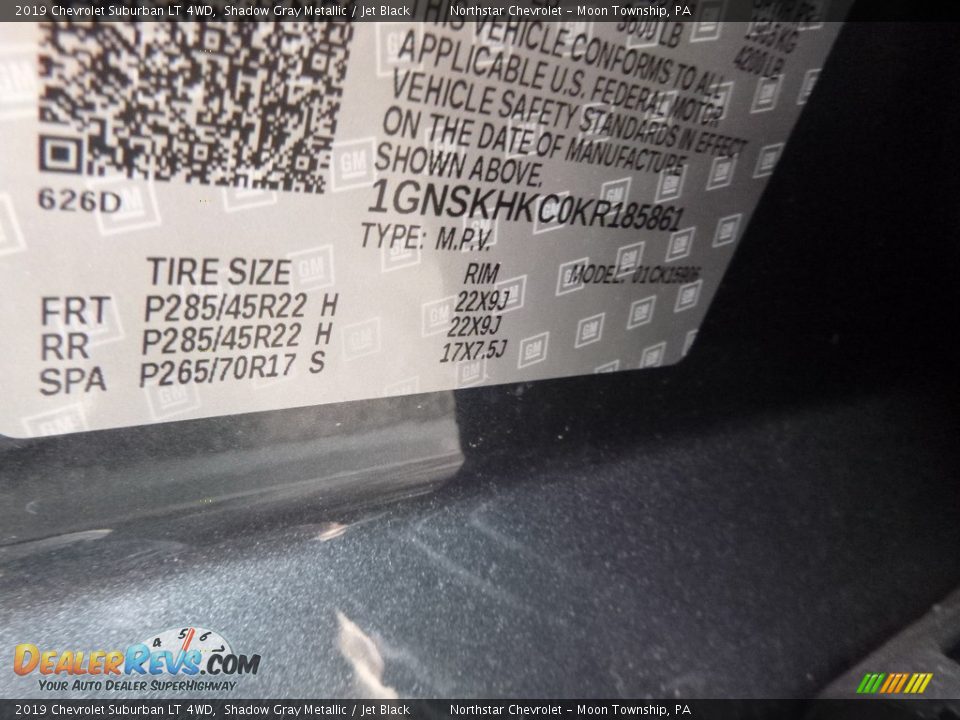 2019 Chevrolet Suburban LT 4WD Shadow Gray Metallic / Jet Black Photo #15