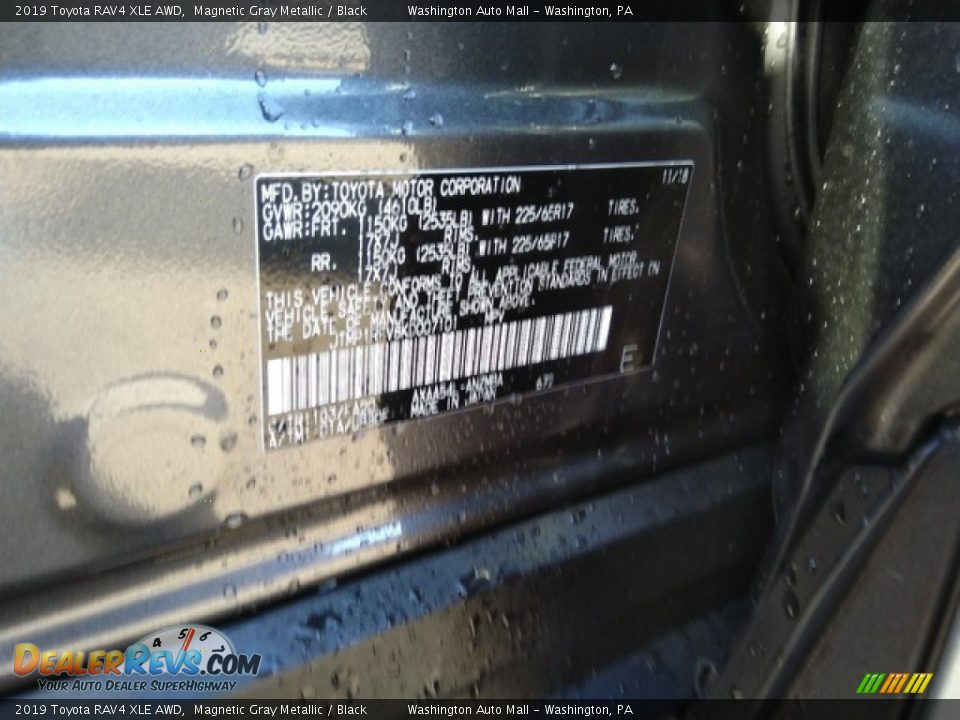2019 Toyota RAV4 XLE AWD Magnetic Gray Metallic / Black Photo #22