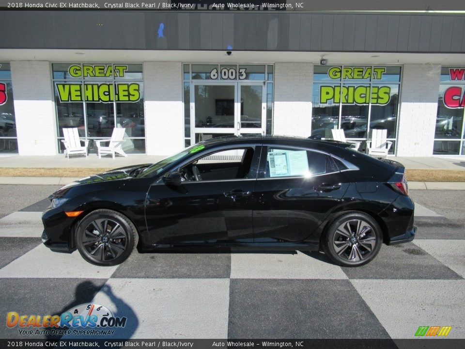 2018 Honda Civic EX Hatchback Crystal Black Pearl / Black/Ivory Photo #1