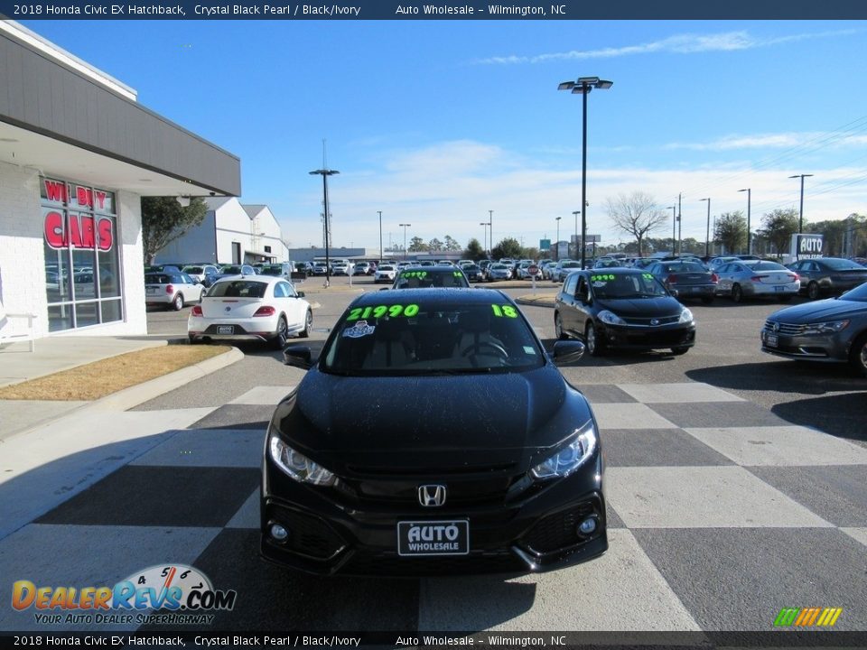 2018 Honda Civic EX Hatchback Crystal Black Pearl / Black/Ivory Photo #2