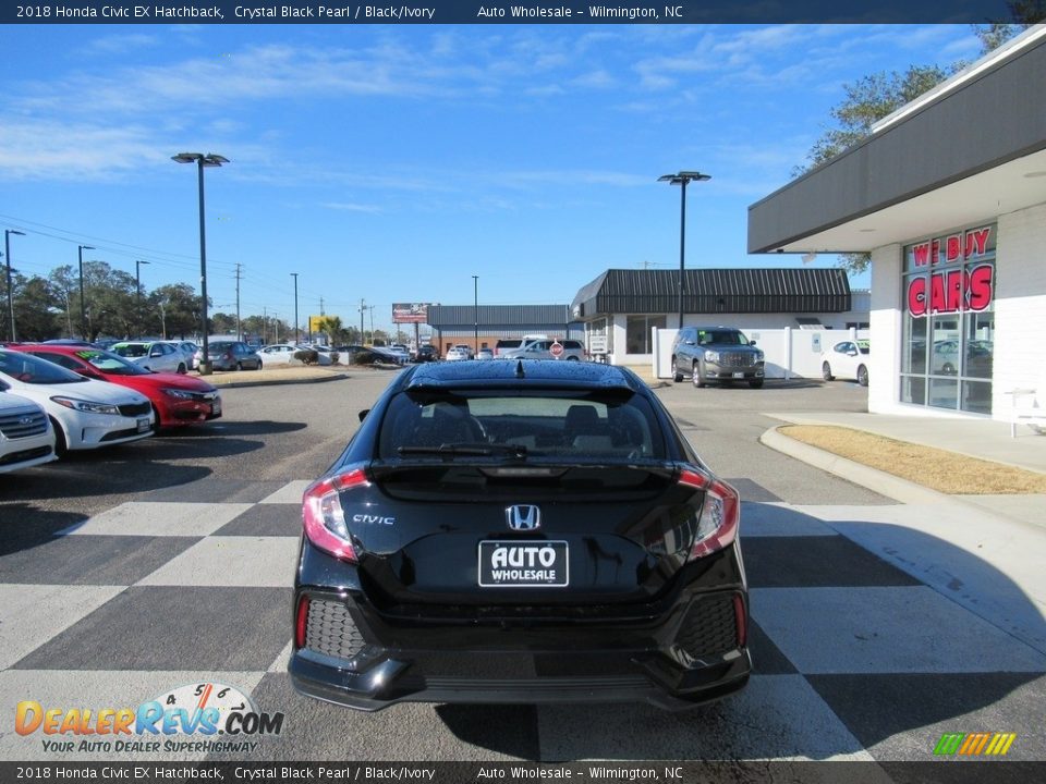 2018 Honda Civic EX Hatchback Crystal Black Pearl / Black/Ivory Photo #4