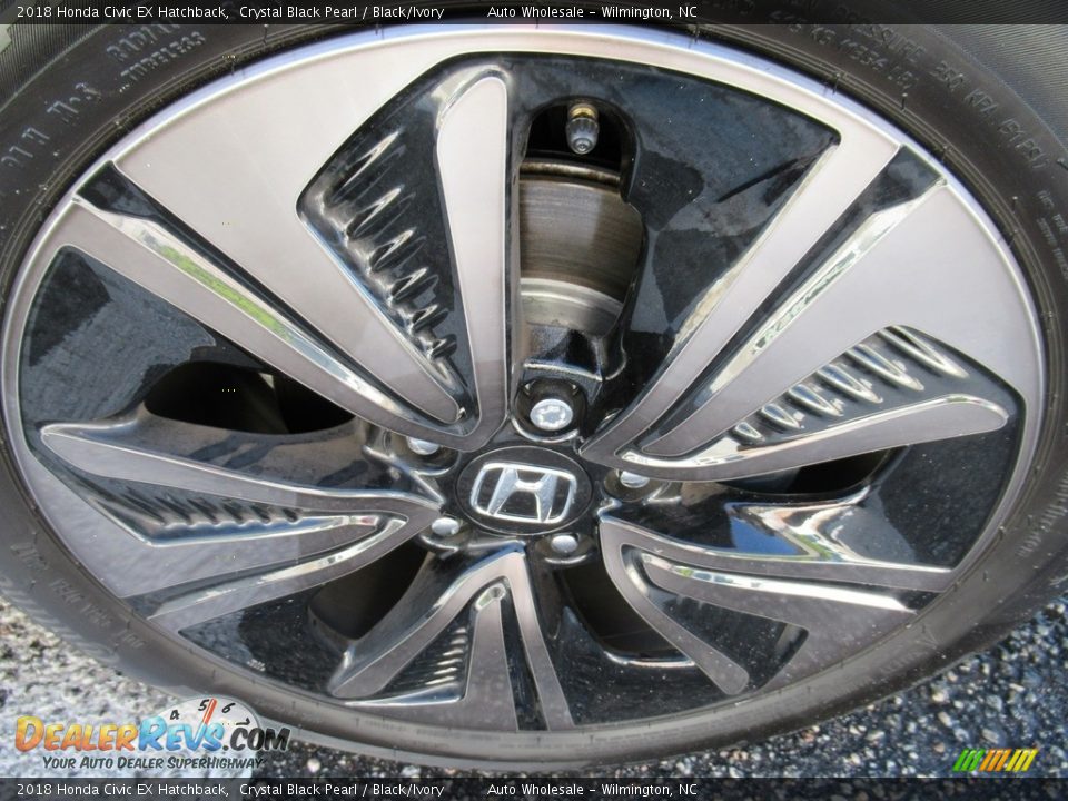 2018 Honda Civic EX Hatchback Crystal Black Pearl / Black/Ivory Photo #7