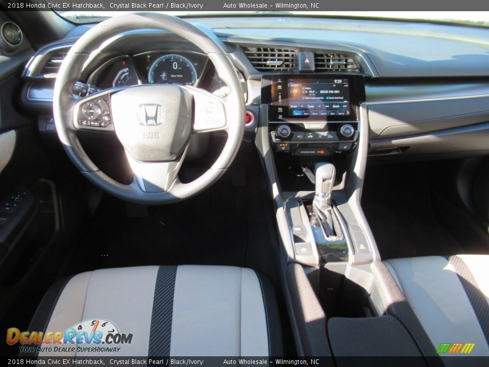 2018 Honda Civic EX Hatchback Crystal Black Pearl / Black/Ivory Photo #16