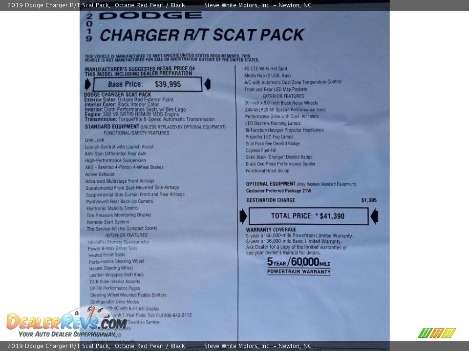 2019 Dodge Charger R/T Scat Pack Octane Red Pearl / Black Photo #36
