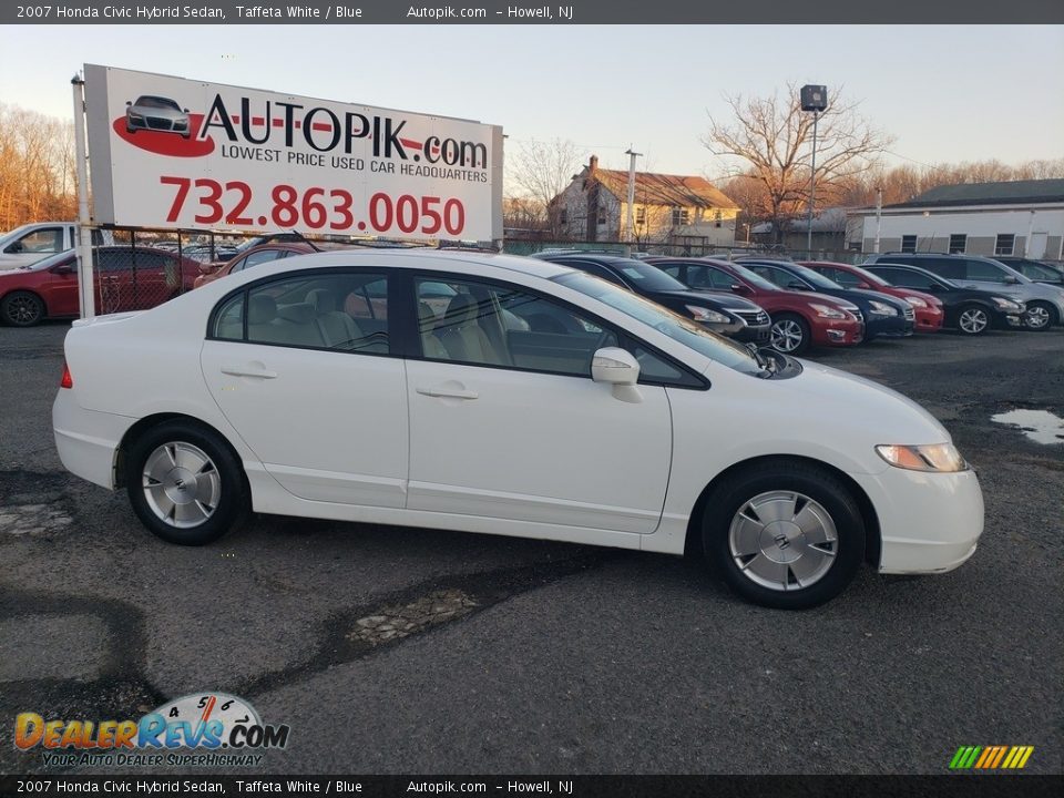 2007 Honda Civic Hybrid Sedan Taffeta White / Blue Photo #2