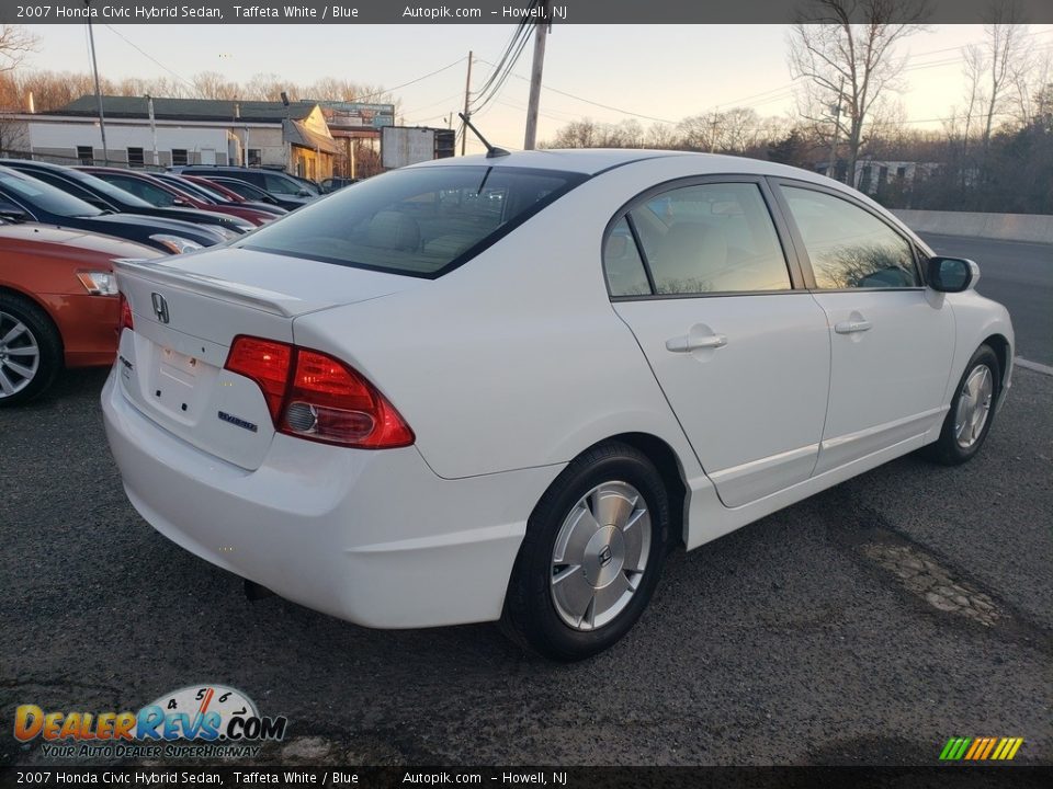 2007 Honda Civic Hybrid Sedan Taffeta White / Blue Photo #3
