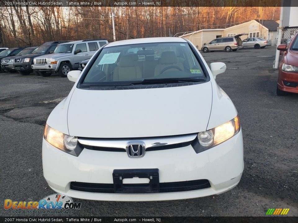 2007 Honda Civic Hybrid Sedan Taffeta White / Blue Photo #4